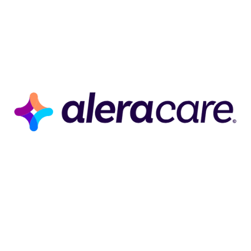 AleraCare logo featuring a multicolored star icon to the left of the word 'aleracare'.