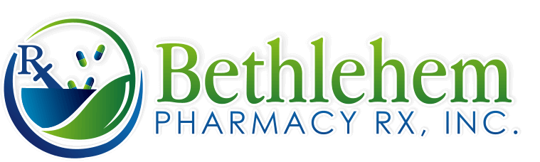 Bethlehem Pharmacy RX, Inc. logo with a circular emblem containing Rx and pills, in a green–blue color scheme.