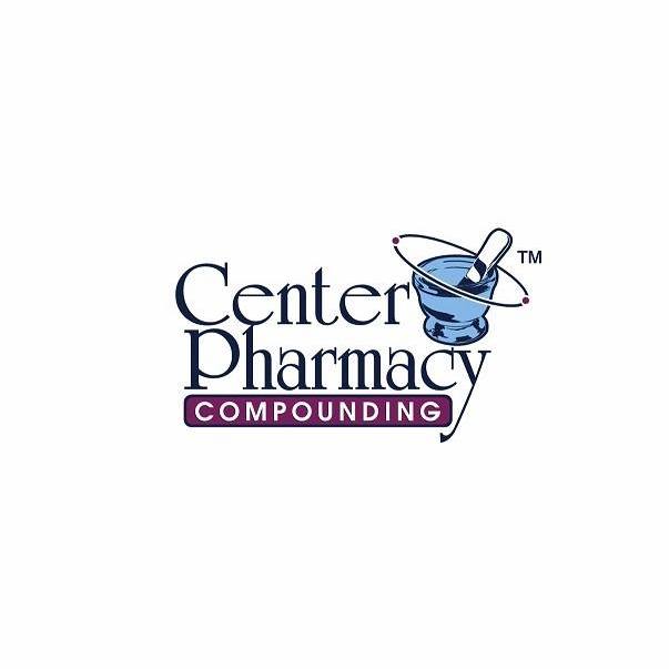 Center Pharmacy Compounding logo with text and a mortar-and-pestle emblem.