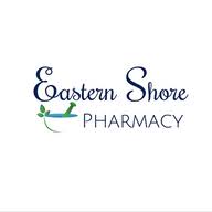 Logo for Eastern Shore Pharmacy featuring cursive 'Eastern Shore' text and uppercase 'PHARMACY' with a small blue boat and green leaf icon.