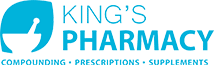 King's Pharmacy logo with a blue icon beside the text 'King's Pharmacy'.