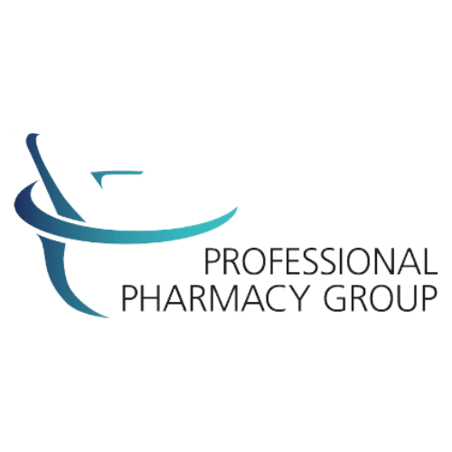 Professional Pharmacy Group logo with a blue abstract swoosh and the company name next to it.