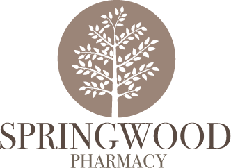 Springwood Pharmacy logo featuring a stylized tree inside a beige circle with the text 'SPRINGWOOD PHARMACY' below.